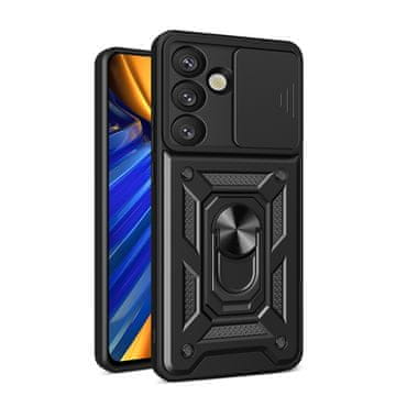 HURTEL Ojačano etui s stojalom in zaščito kamere za Vivo Y39 5G / Y300i 5G Hybrid Armor Camshield – črno