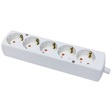 shumee Prenosna petpolna vtičnica 5x 250V Uni-Schuko bela