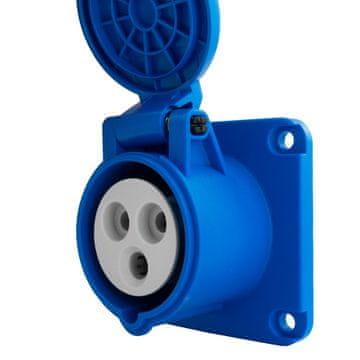 shumee 230V 16A/3P ravna CEE vtičnica 70x70 mm VDE TP Electric 9511