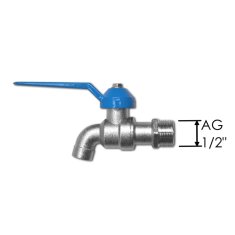 shumee Vrtna kroglična pipa 1/2" Ponikljana cink Bradas 3707