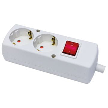 shumee Prenosna dvojna vtičnica 2x230V Schuko s stikalom