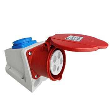 shumee Kombinirana stenska vtičnica 5-polna CEE 32A IP44 Schuko 230V 3141