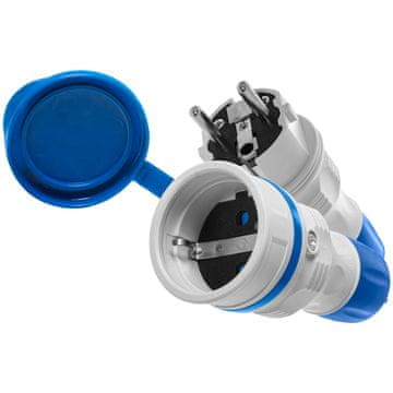 shumee Priključni komplet z vtičem WT-54 in vtičnico GN-44 250V Schuko, sivo-modra