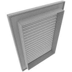 airRoxy FASADNA PREZRAČEVALNA REŠETKA S KANALSKO MREŽO, SIVA 21X14 CM