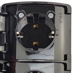 shumee ViPlast Koala nadometna dvojna SCHUKO vtičnica IP44 črna 182‑05 VG-2