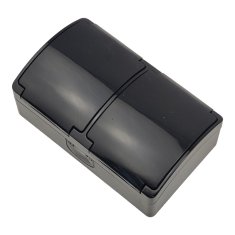shumee ViPlast Koala nadometna dvojna SCHUKO vtičnica IP44 črna 182‑05 VG-2