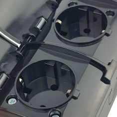 shumee ViPlast Koala nadometna dvojna SCHUKO vtičnica IP44 črna 182‑05 VG-2
