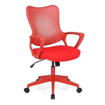 Northix Ergonomski pisarniški stol mreža nastavljiv 150 kg rdeč