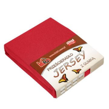 shumee Prześcieradło jersey z gumką 120x200 czerwone 024 KARO