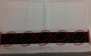 shumee Ręcznik FR 1038 50x90 biały 03 bordiura czarno czerwona