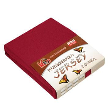 shumee Prześcieradło jersey z gumką 200x220 bordowe 026 KARO