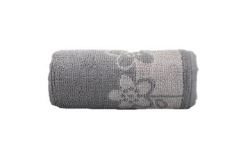 shumee Ręcznik Paloma 2 50x100 popielaty kwiatki 450g/m2 Greno