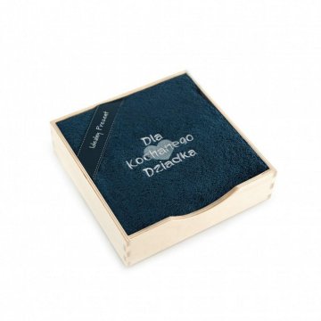 shumee Ręcznik w pudełku drewnianym 50x90 Dla Kochanego Dziadka tanzanit frotte na prezent Zwoltex