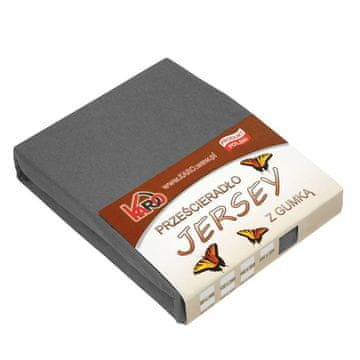 shumee Prześcieradło jersey z gumką 200x220 antracytowe 072 KARO