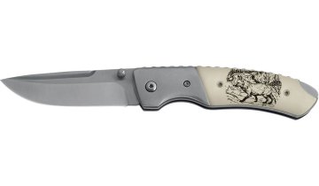 Ausonia 26599 zložljiv žepni nož - motiv lisice, plastični ročaj, 19cm