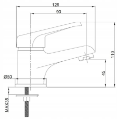 shumee Kopalniški komplet: omarica z umivalnikom 50 bela z Mea pipo in sifonom