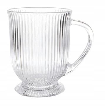 Altom Steklena skodelica za kavo z nogo, utorjena, 500 ml, Selena