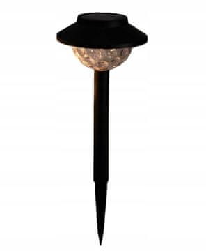 shumee Sončna vrtna svetilka, okrašena, vgradna, LED, toplo bela, črna, 35 cm, 1 kos.