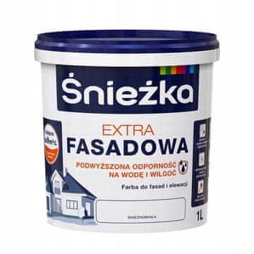 shumee Śnieżka Extra fasadna barva za fasade in notranjost, bela mat 1L