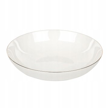 shumee Bella temno bel keramični krožnik za večerjo z zlatim robom 20 cm 1 kos.