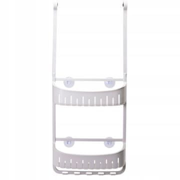 shumee Viseča polica za tuš z priseski, plastika, siva, 69x29x10 cm