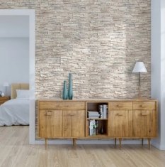 shumee Fasadne ploščice 38,5x13cm dekorativni mavčni kamen bež barve 0,45m2