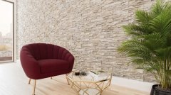 shumee Fasadne ploščice 38,5x13cm dekorativni mavčni kamen bež barve 0,45m2