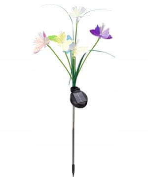 shumee Sončna vrtna dekoracija, vgradna, LED metulji, toplo bela, 68 cm, 1 kos.
