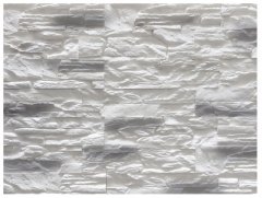 shumee Dekorativne mavčne stenske ploščice 37×9,2 cm 0,4 m2 Bela in siva, imitacija kamna