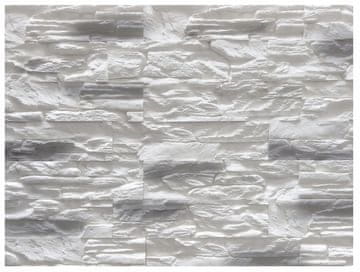 shumee Dekorativne mavčne stenske ploščice 37×9,2 cm 0,4 m2 Bela in siva, imitacija kamna