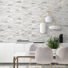 shumee Dekorativne mavčne stenske ploščice 37×9,2 cm 0,4 m2 Bela in siva, imitacija kamna