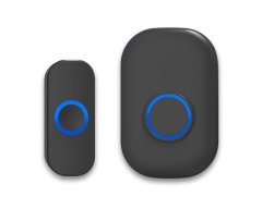 Mave Brezžični zvonec črne barve - Sprejemnik za v vtičnico in tipka z oddajnikom