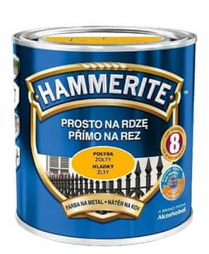 shumee Hammerite barva proti rji 0,7 l rumena, visok sijaj, protikorozijska in zaščitna za kovino