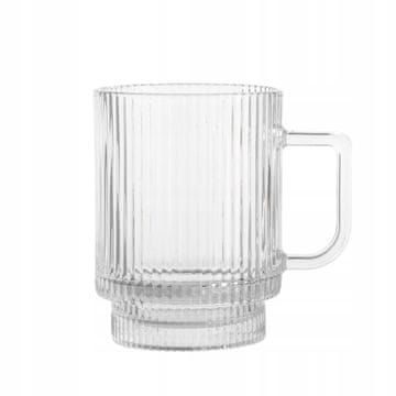 Altom Steklena skodelica za latte, ravna, z vdolbinicami, 300 ml, 1 kos. Selena