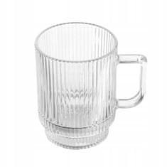 Altom Steklena skodelica za latte, ravna, z vdolbinicami, 300 ml, 1 kos. Selena