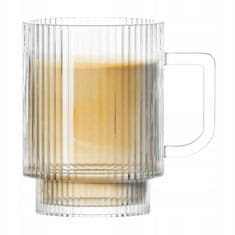 Altom Steklena skodelica za latte, ravna, z vdolbinicami, 300 ml, 1 kos. Selena