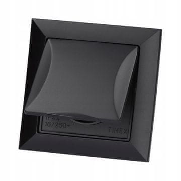 shumee Enojna črna električna vtičnica, vgradna, 16A, IP20, 1 kos.