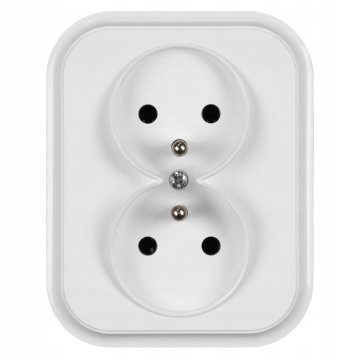 shumee Dvojna bela vtičnica z ozemljitvijo, stenska, vgradna, 16A, 1 kos.