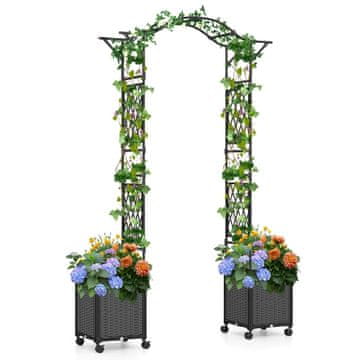 Northix Vrtni lok 250 cm s samonamivalnimi lonci kovina PP 2v1