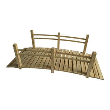 Northix Leseni vrtni most iz jelke z lokom in ograjo