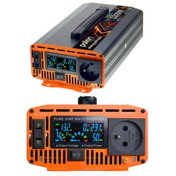 shumee Avtomobilski inverter 12V/230V 1200W čisti sinus, LCD