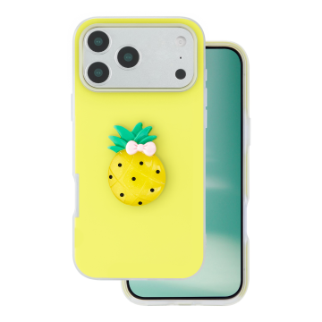 Onasi Tutti Frutti 2v1 silikonski ovitek za iPhone 17 Pro Max - rumen