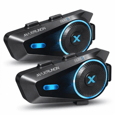 Farrot Komplet 2 kosov motociklskega interkom sistema MESH, Bluetooth 5.4, komunikacijski sistem za do 4 osebe, ANC, hitrost do 120 km/h, domet do 1600 m, za čelado, aplikacija