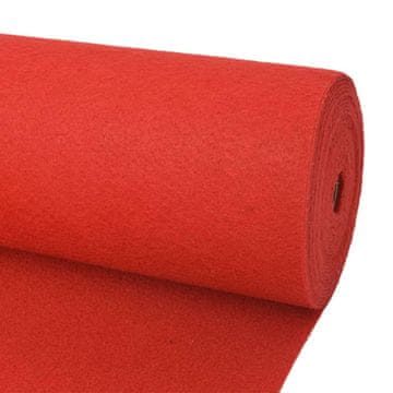 Vidaxl Preproga Enobarvno Rdeča 1,2 x 12 m Poliester