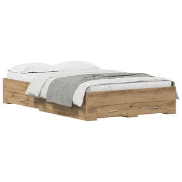 Vidaxl Konstrukcija postelje Umetni hrast 120 x 190 cm Konstruiran les