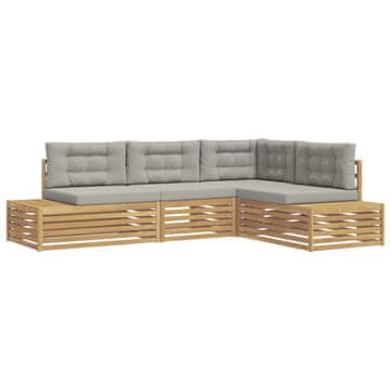 Vidaxl 4 Kos Zunanja garnitura za sedenje Poliester Bela