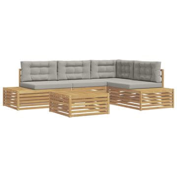 Vidaxl 5 Kos Zunanja garnitura za sedenje Poliester Bela