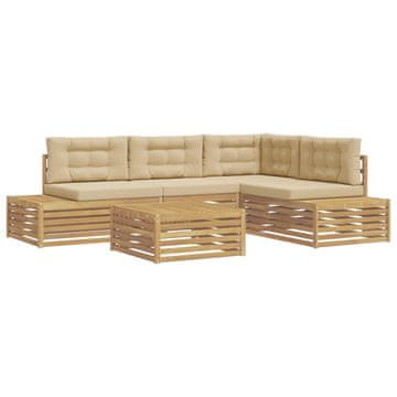 Vidaxl 5 Kos Zunanja garnitura za sedenje Poliester Bela