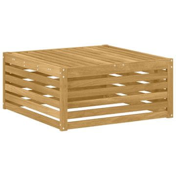 Vidaxl Zunanji puf Masiven les akacije Bela 79 x 79 x 37 cm