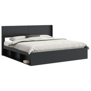 Vidaxl Posteljni okvir s skladiščem in naslonom za glavo 3 pcs
